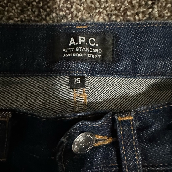 A.P.C. Dark Blue Skinny Selvedge Petit Standard  Jeans in a size 25 (Unisex) - Picture 7 of 7